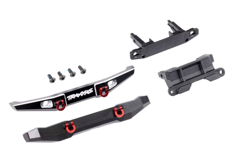 Traxxas 9735X - Bumper, front (1), rear (1), aluminum (black-anodized) Bronco for fpv drones