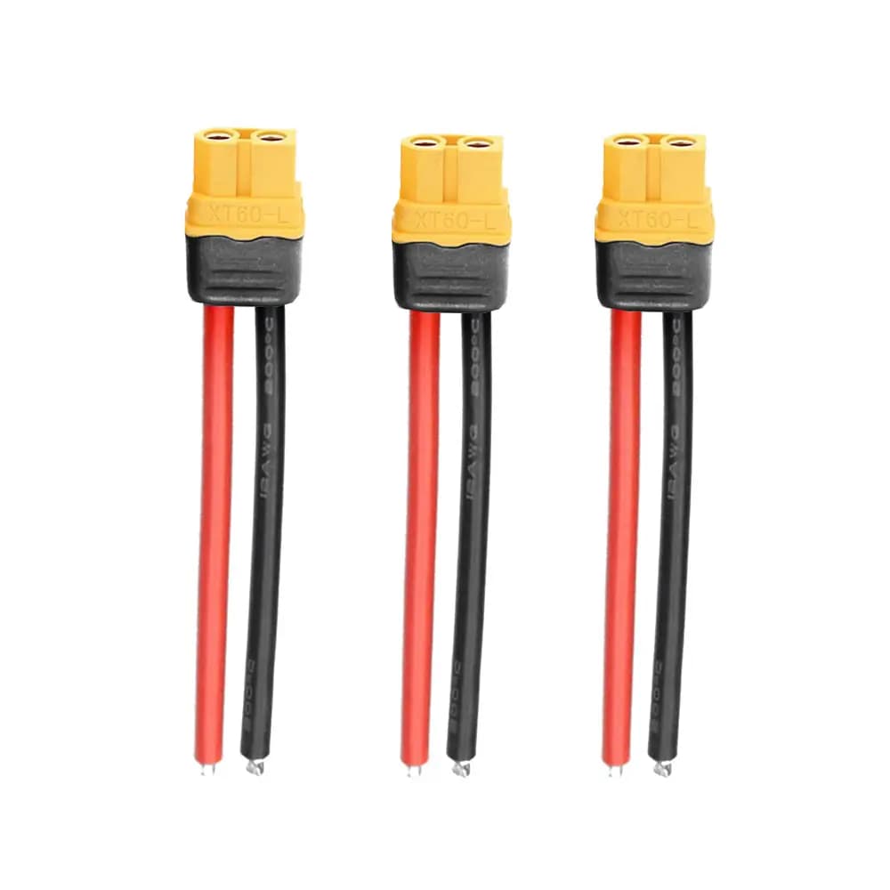 Amass XT60-L LiPo Locking Connector Pigtail w/ Lock Protective Sleeve - Female (3Pcs) - 3.5 for fpv drones