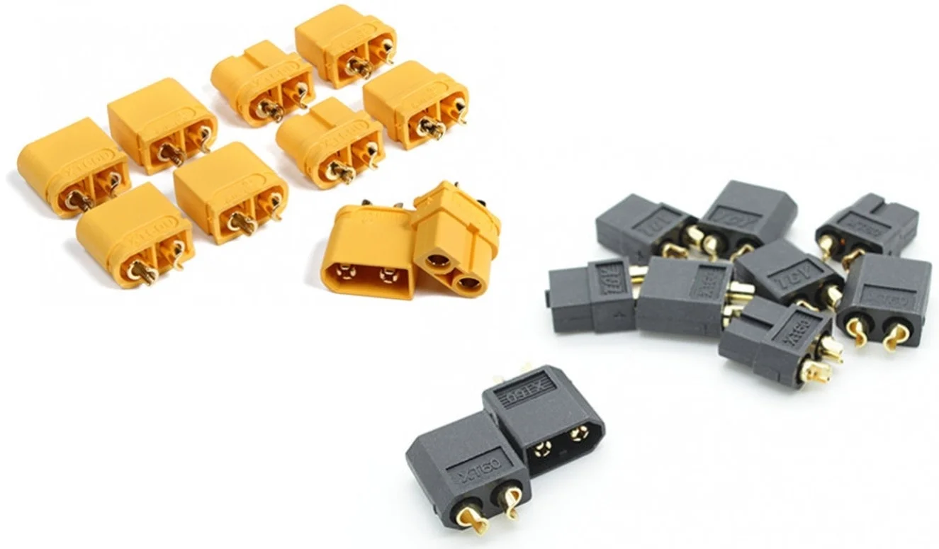 XT60 Connectors Yellow/Black (Pack of 10) for fpv drones