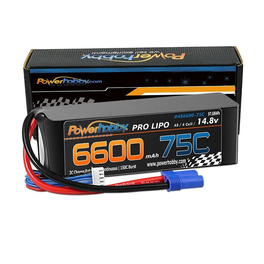 PowerHobby 4S 14.8V 6600mAh 75C-150C Lipo Battery EC5 Plug 4-CELL for fpv drones