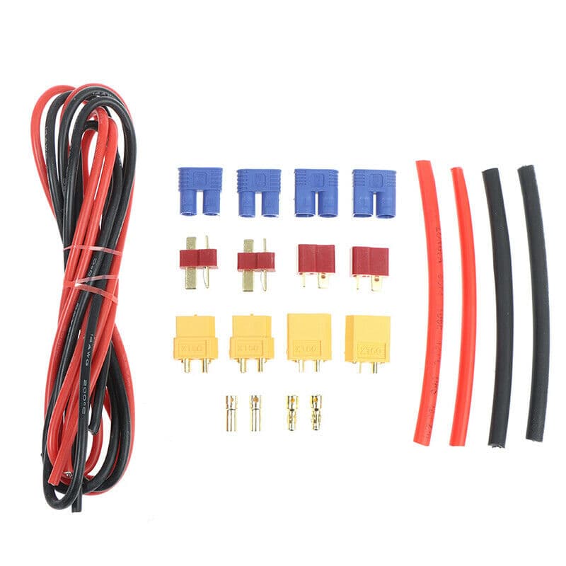Battery Connector Set (T-plug, EC3, XT60) w/ Silicone Wire and Heat Shrink for fpv drones 2
