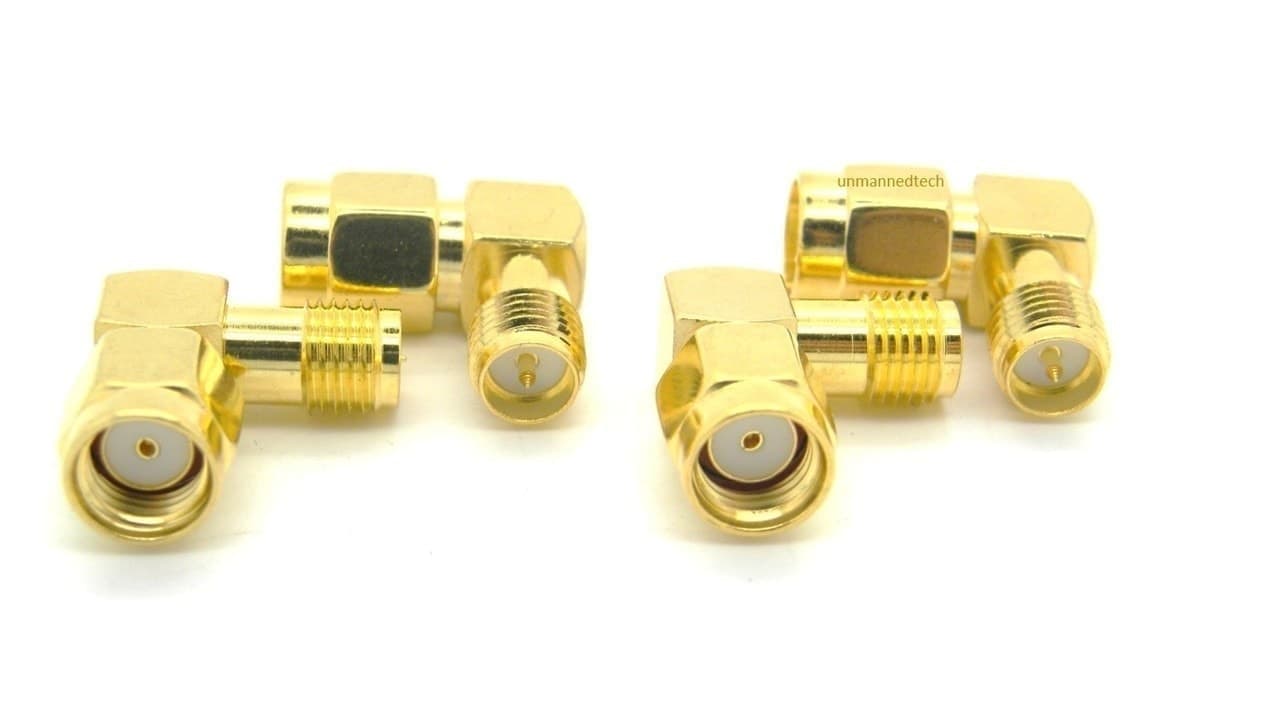 90 degree RP-SMA female to male plug adapter (Pack of 2) for fpv drones 2