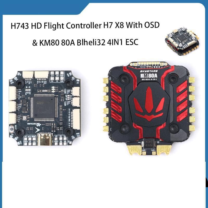 SKYSTARS H743 HD DUAL Gyro KM80 80A Blheli_32 4IN1 ESC for FPV drones for fpv drones 3