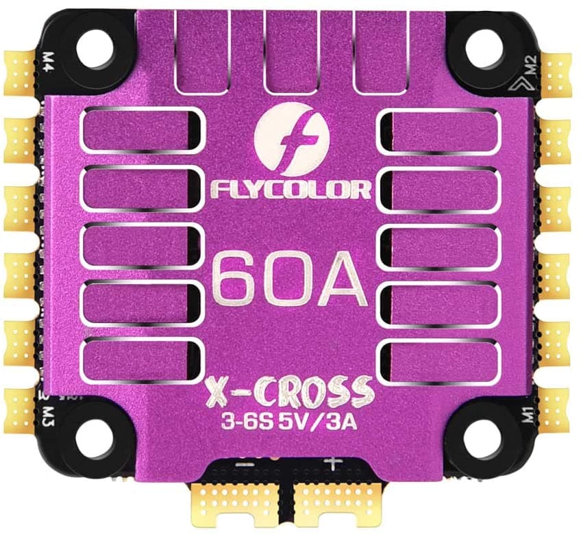 Flycolor X-Cross 60A 3-6S BLHeli32 4-in-1 ESC for fpv drones 1