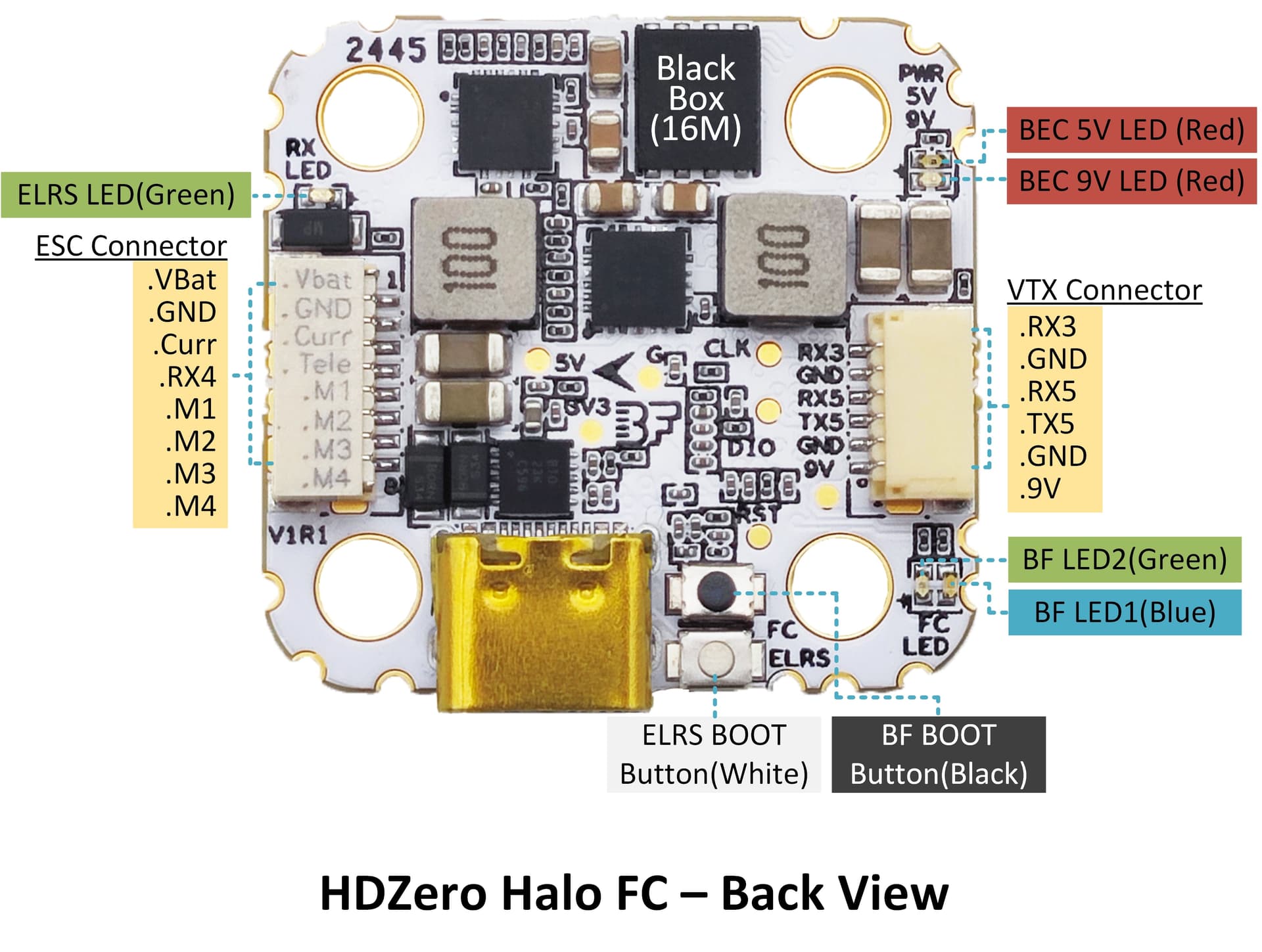 HDZero Halo Flight Controller (MPU6000 version) for fpv drones 1