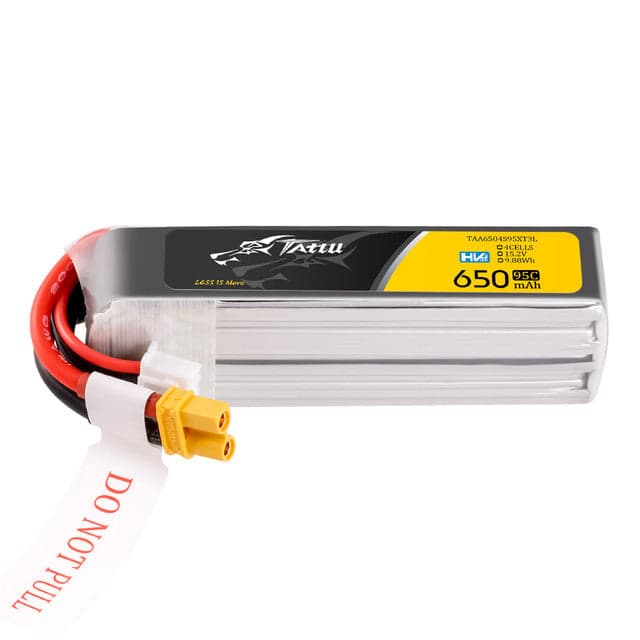 Tattu R-Line 650mAh 4S 15.2V 95C Lipo Battery Long Pack with XT30 Plug