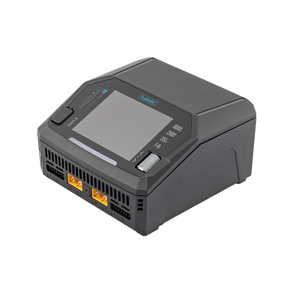 ToolkitRC M6DAC V2 1-6S AC 200W DC 800W 16Ax2 25A Sync Battery Charger - XT60