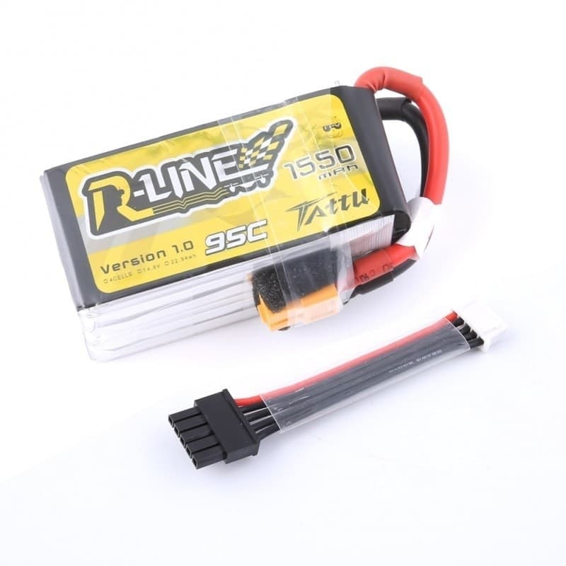 Tattu R-Line 1550mAh 95C 4S1P LiPo Battery Pack with Detachable Balance Cable for fpv drones