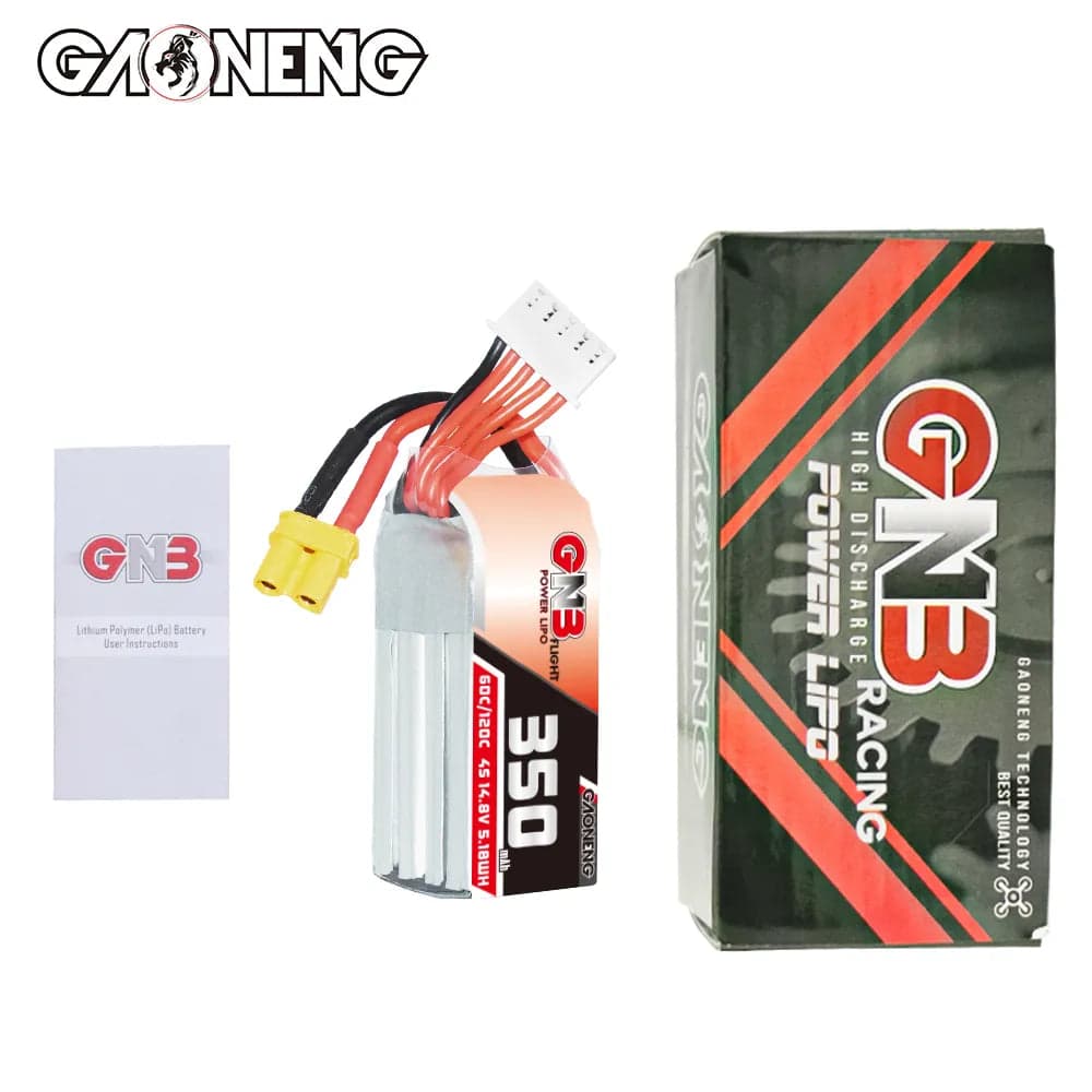 GAONENG GNB 4S 14.8V 350mAh 60C XT30 LiPo Battery [DG] for fpv drones 5