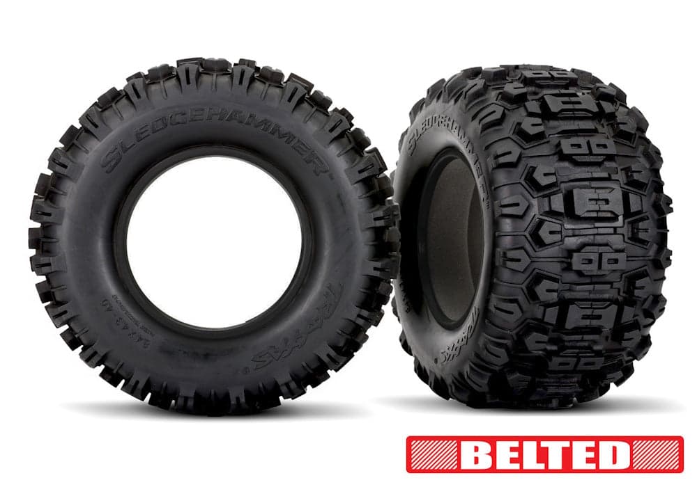 Traxxas 7870 X-Series Belted Sledgehammer Tires w/ Inserts (2) for fpv drones