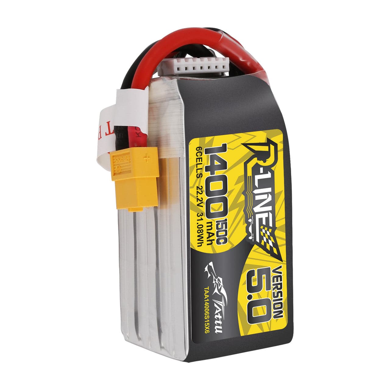 Tattu R-Line Version 5.0 1400mAh 6S 150C 22.2V LiPo Battery Pack with XT60 Plug for fpv drones 3