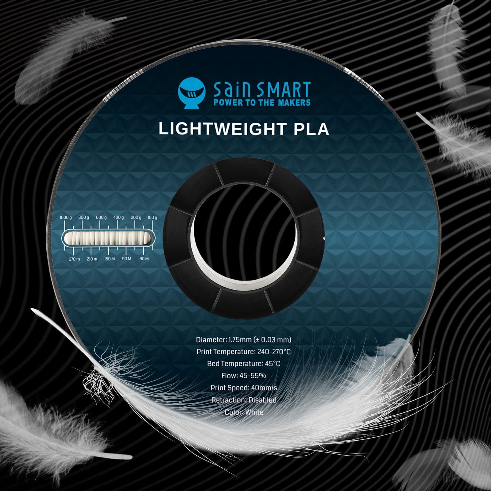 LW-PLA Filament, 1.75mm, Black & White, 1KG, Lightweight Low-Density Active Foaming PLA for 3D Print RC Planes Drone Parts for fpv drones 9