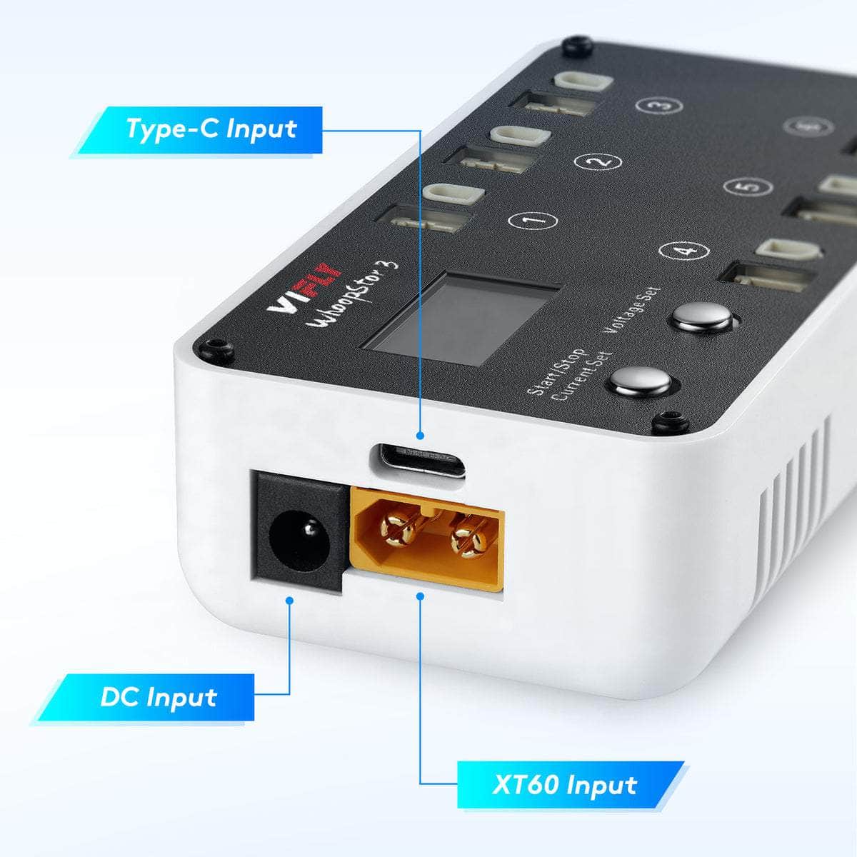 ViFly WhoopStor V3 1S LiPo/LiHV 6 Channel DC/USB-C Whoop Charger & Discharger for BT2.0 & PH2.0 - Choose Your Color for fpv drones 3