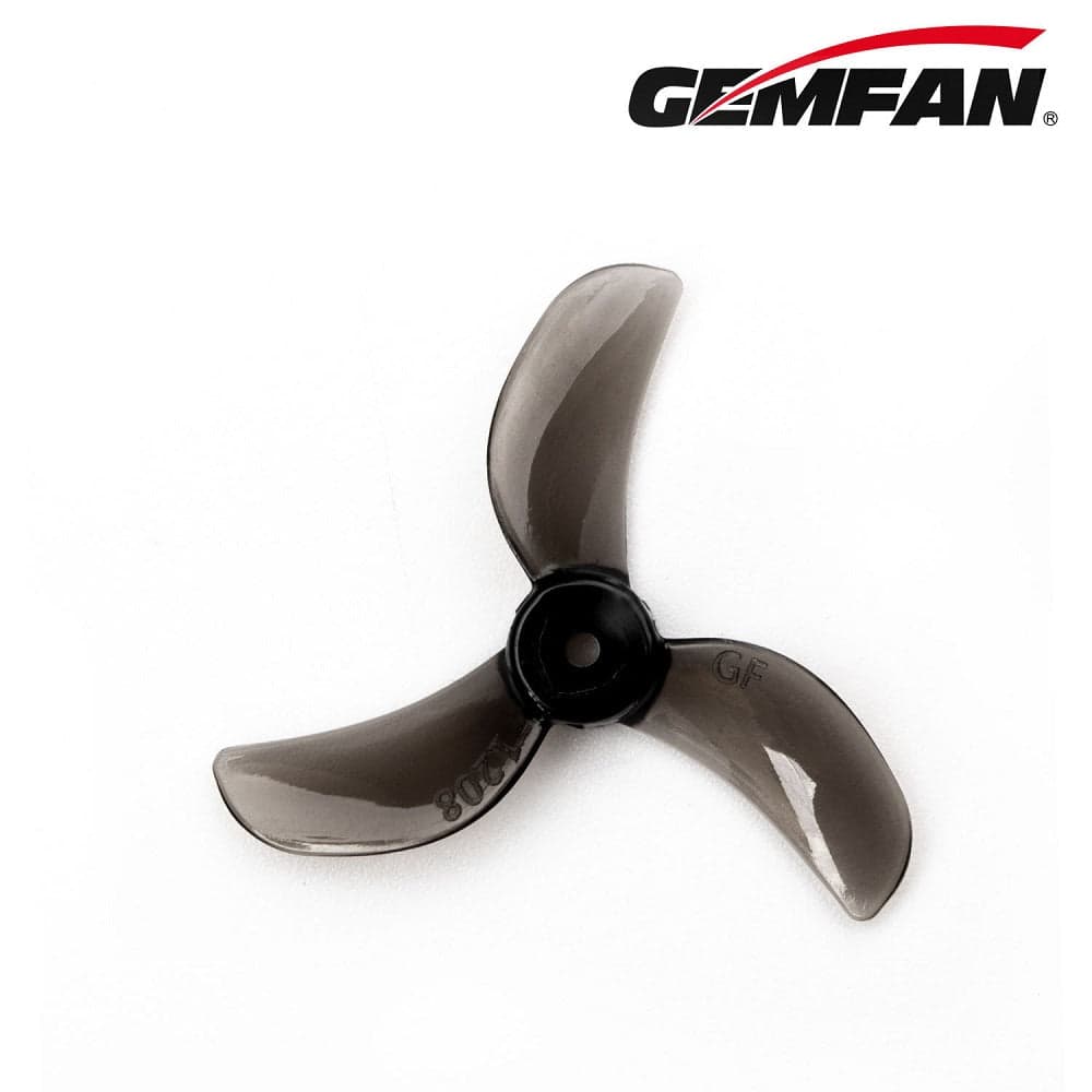 Gemfan 1208-3 31MM Tri blade 1.5mm Shaft (4CW+4CCW) Poly Carbonate - Clear Black for fpv drones 1