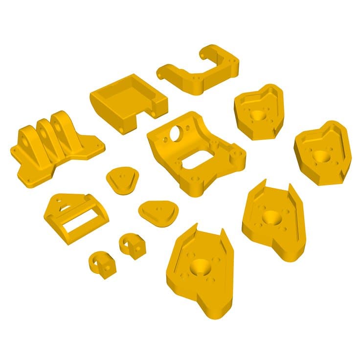iFlight Chimera5 Pro V2 3D Print TPU Set Yellow for fpv drones