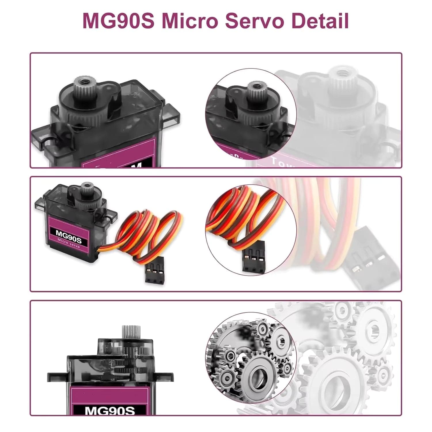 MG90S *360 Degree* Servo All Metal Gear 9g SG90 Upgraded Version is for Continuous rotation for fpv drones 2
