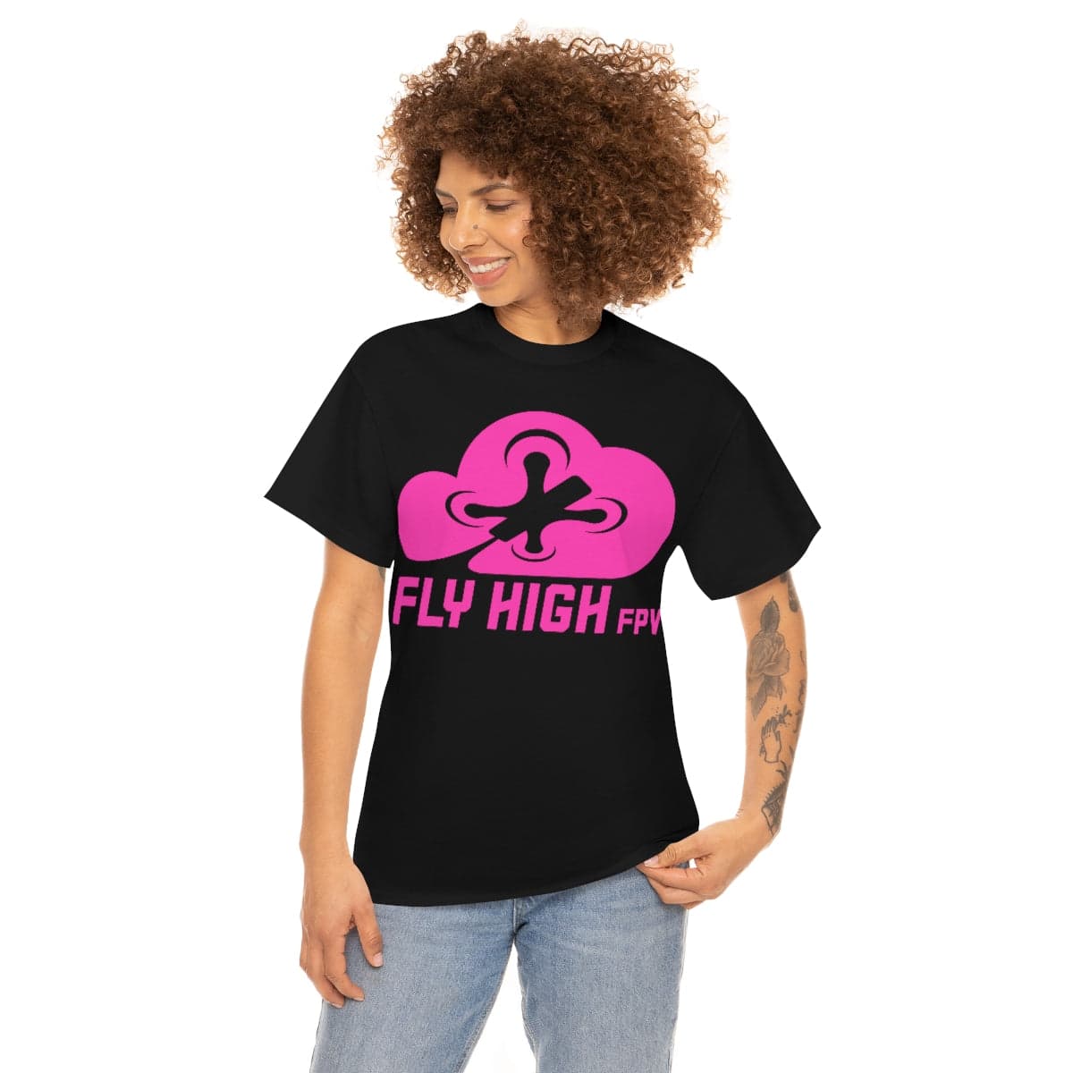 Fly High FPVTee - Pink Logo for fpv drones 458