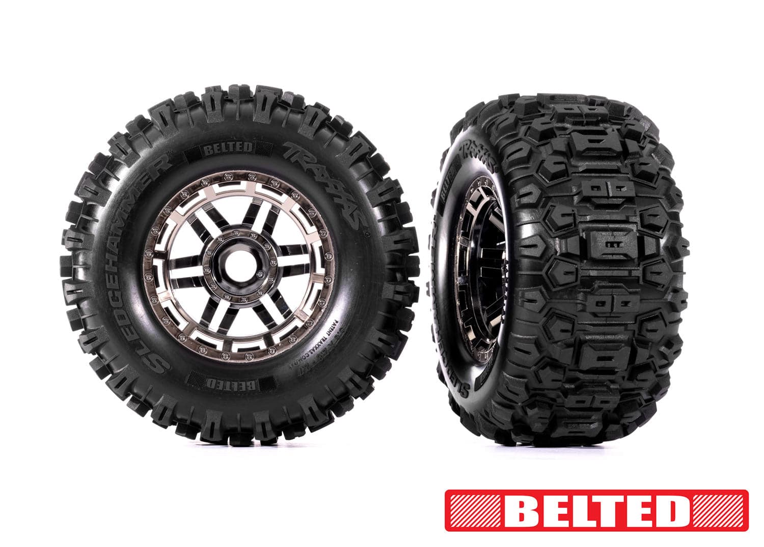 Traxxas 8979A Maxx 2.8" Chrome Wheels & Sledgehammer Tires (2) for fpv drones