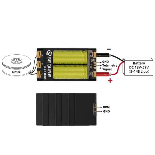 Sequre 14130 5-14S AM32 brushless regulator for RC models for fpv drones 8