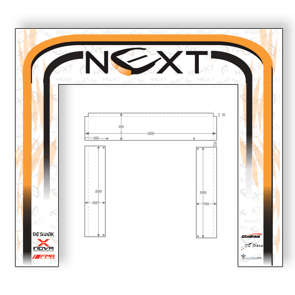 MULTI GP STYLE CHAMPIONSHIP RACE GATES (2MX2M INTERNAL) for fpv drones 2
