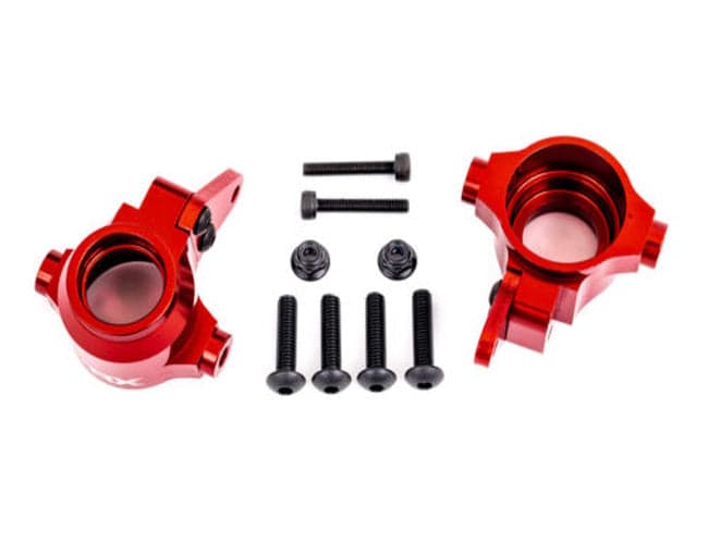 Traxxas 9635R Steering blocks, 6061-T6 aluminum (Red-anodized), left & right for fpv drones