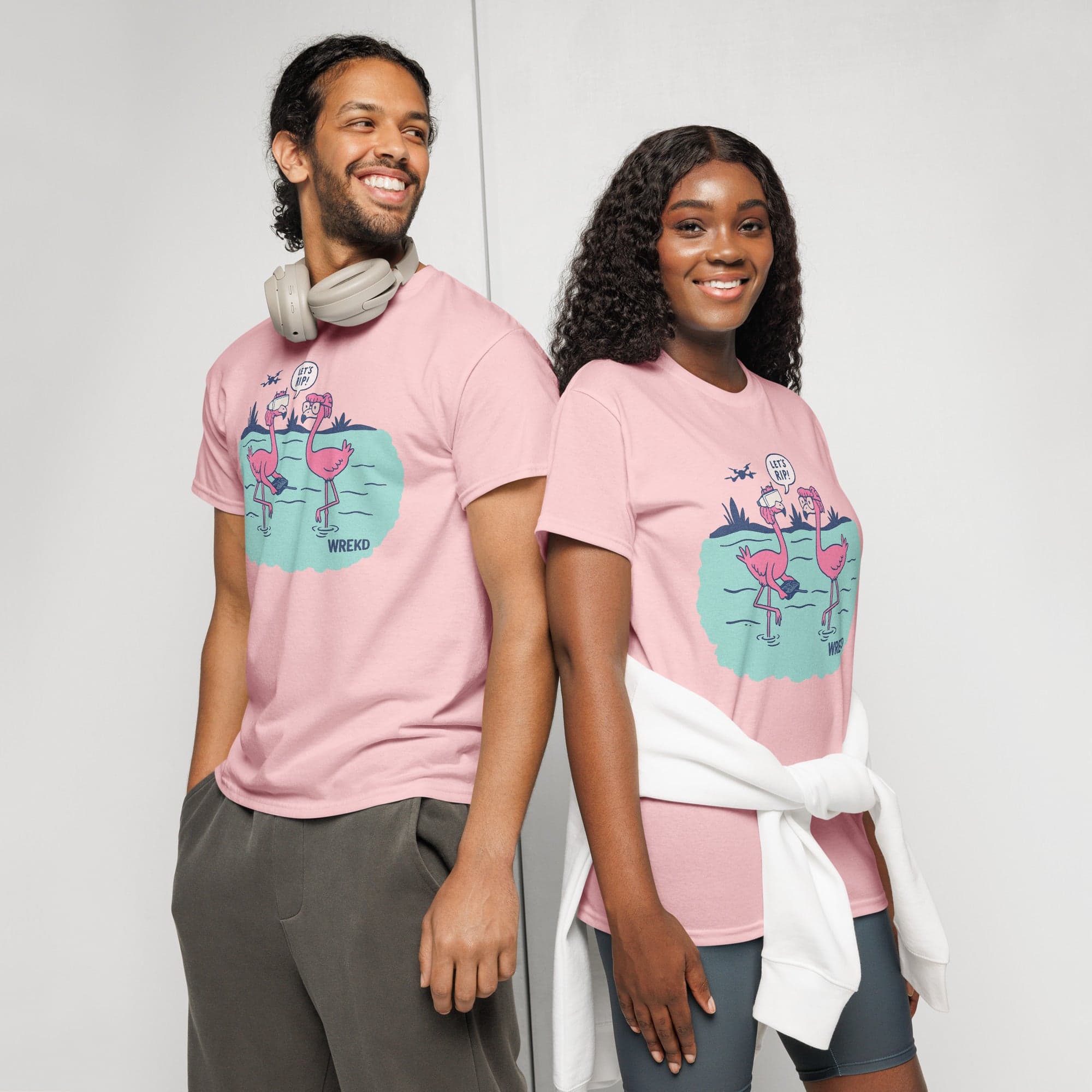 WREKD® Let's Rip! Pink Flamingo Tee - SoftStyle for fpv drones 2