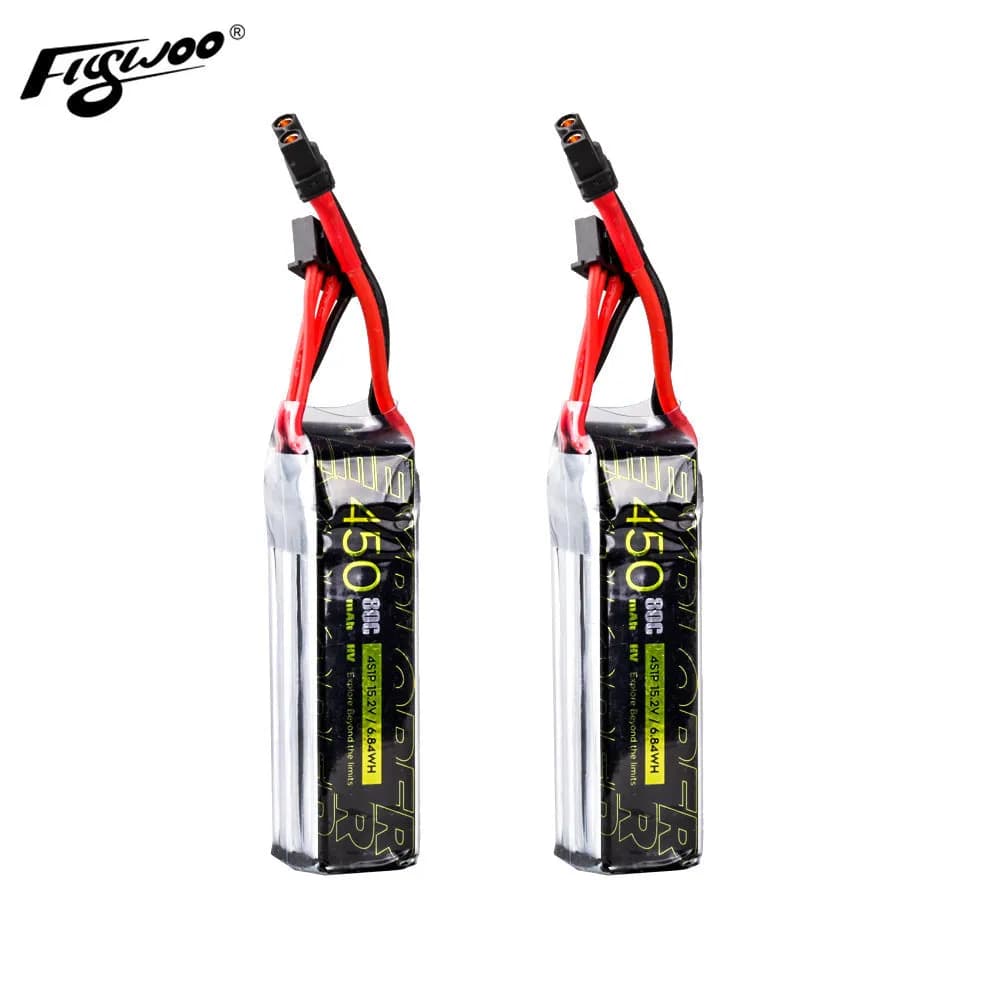 Flywoo Explorer 450 mAh HV 4s 80C Lipo Battery - XT30 (2 Pack) for fpv drones