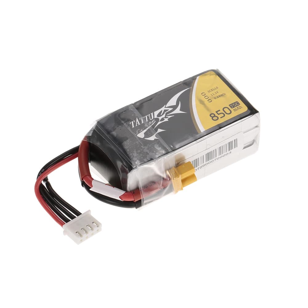 Tattu 850mAh 3S 75C LiPo Battery - XT30 - 14.8 Volt (4 Cell) for fpv drones 4