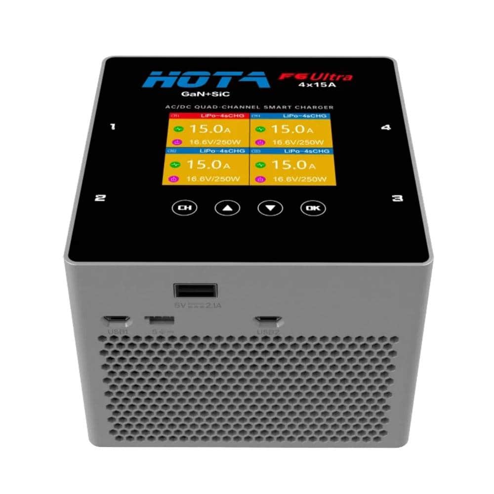 HOTA F6 Ultra 1000W GaN 60A 1-6S Quad Channel AC/DC Smart Charger