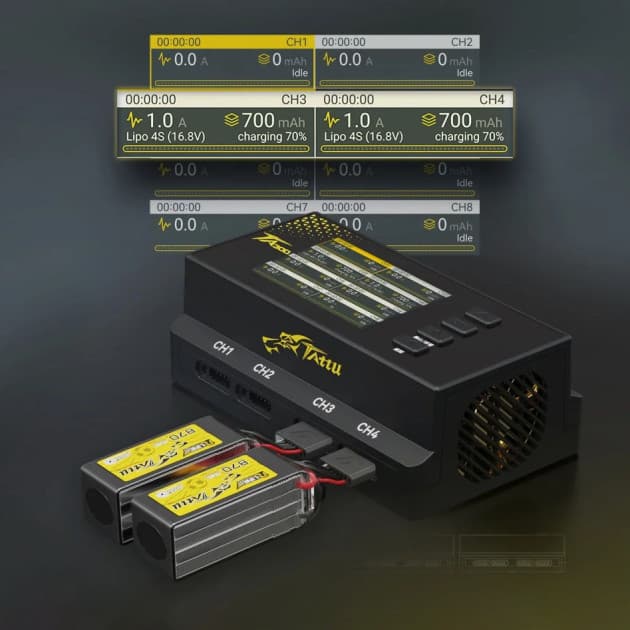 Tattu TA300 8 channel Lipo battery charger for fpv drones 8