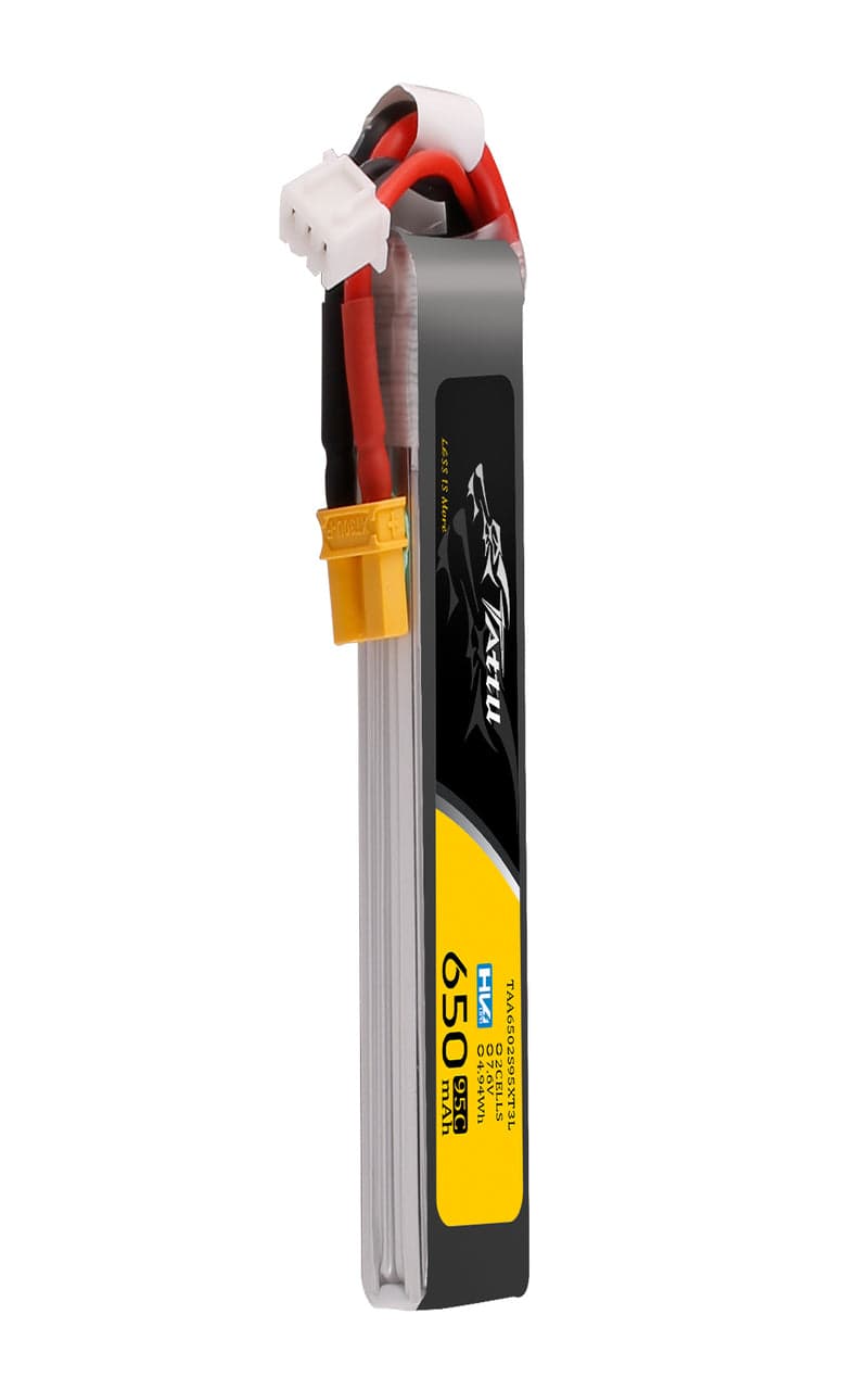 Tattu 650mAh 2S 95C 7.6V HV Lipo Battery Long Pack With XT30 Plug for fpv drones 3
