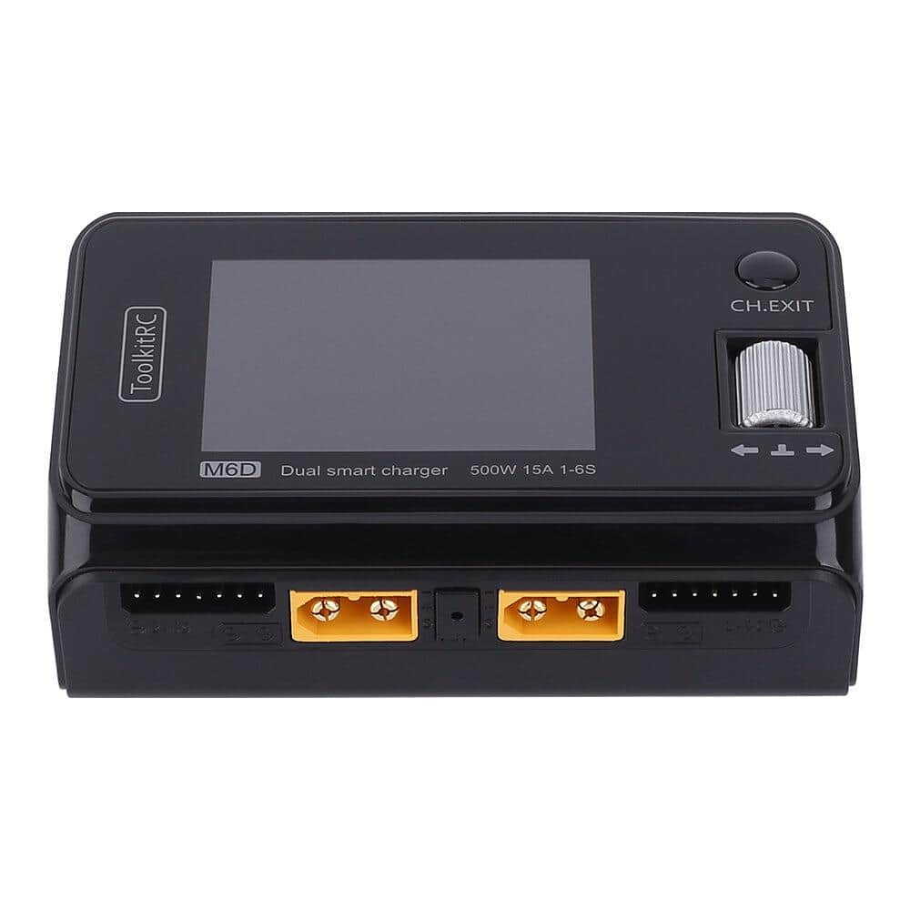 ToolkitRC M6D 500W 15A 1-6S Dual Channel DC Smart Charger for fpv drones 2