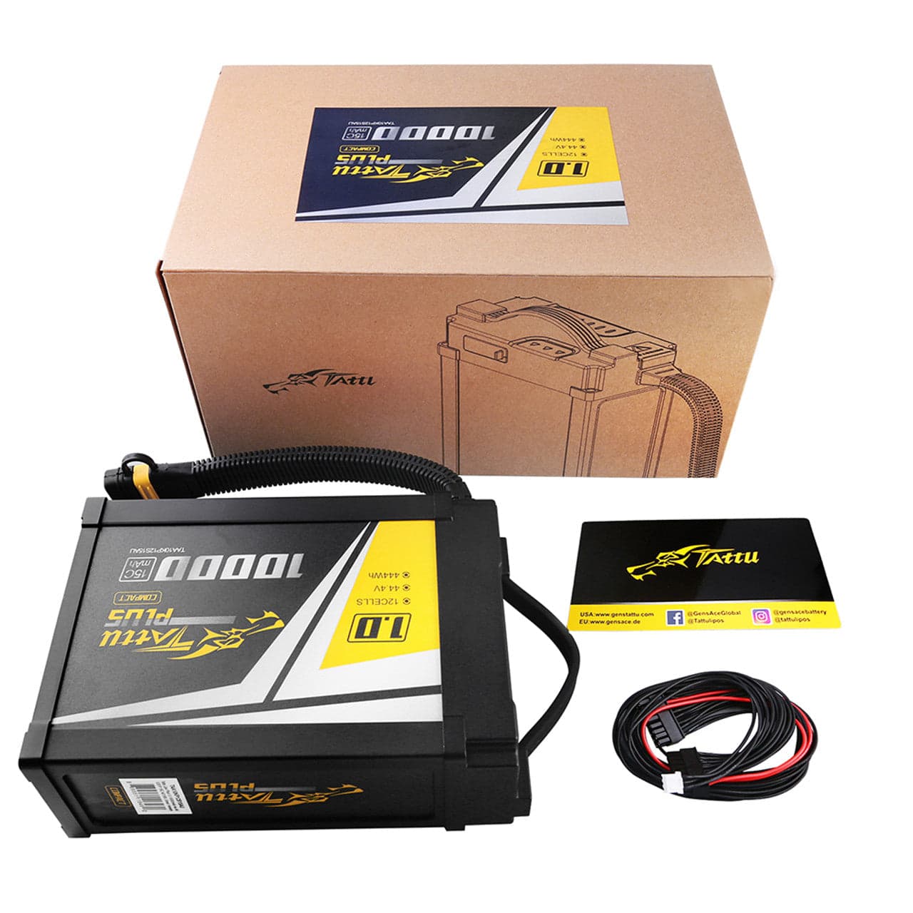 Tattu Plus 1.0 Compact Version 10000mAh 44.4V 15C 12S1P Lipo Smart Battery Pack With AS150UPlug for fpv drones 4