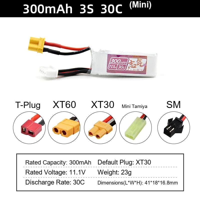Water gun lithium battery 11.1V 7.4V high-rate 30C polymer launcher battery XT30 for fpv drones 10