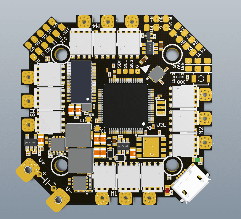 Aikon F7 60A BLHeli_S All-In-One Flight Controller - 25.5x25.5 for fpv drones 2