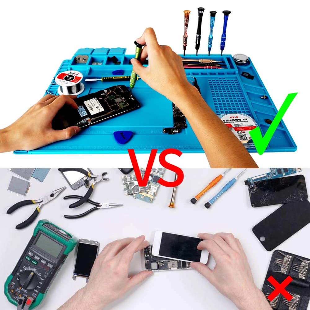 Kaisi S-160 Heat Resistant Silicone Magnetic Soldering Work Mat - 13 - Blue for fpv drones 9
