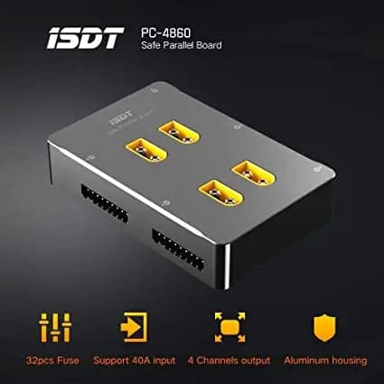 ISDT PC-4860S 1-8S Safe Parallel Board XT60 CNC Parallel Charging Board for fpv drones 2