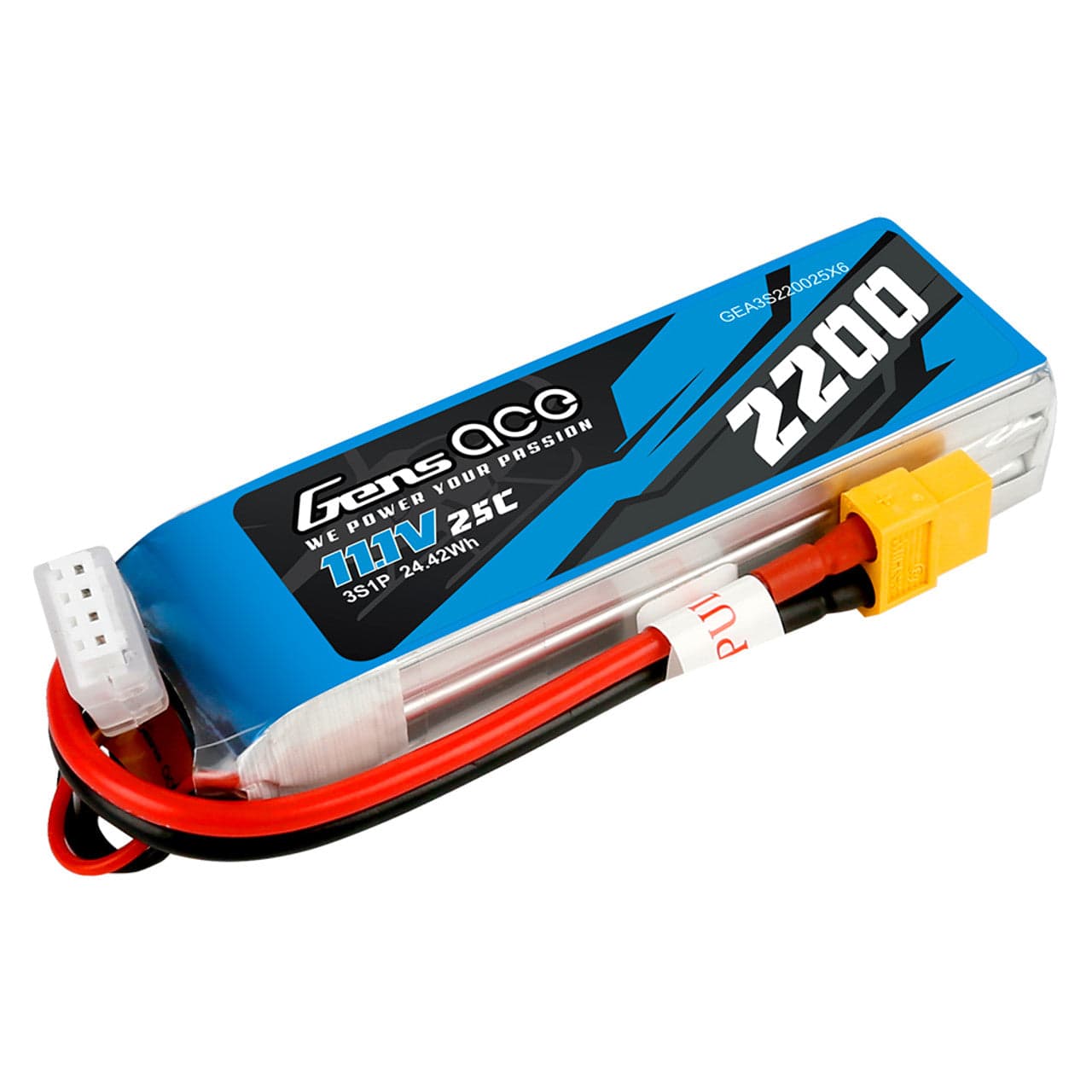 Gens Ace 2200mAh 3s 25-50c Lipo Battery Pack XT60 for fpv drones 1