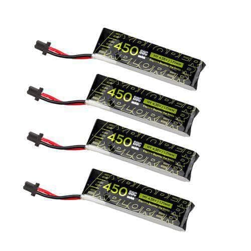 Flywoo Explorer 3.8V 1S 450mAh 80C LiHV Battery 4 Pack - GNB27 for fpv drones