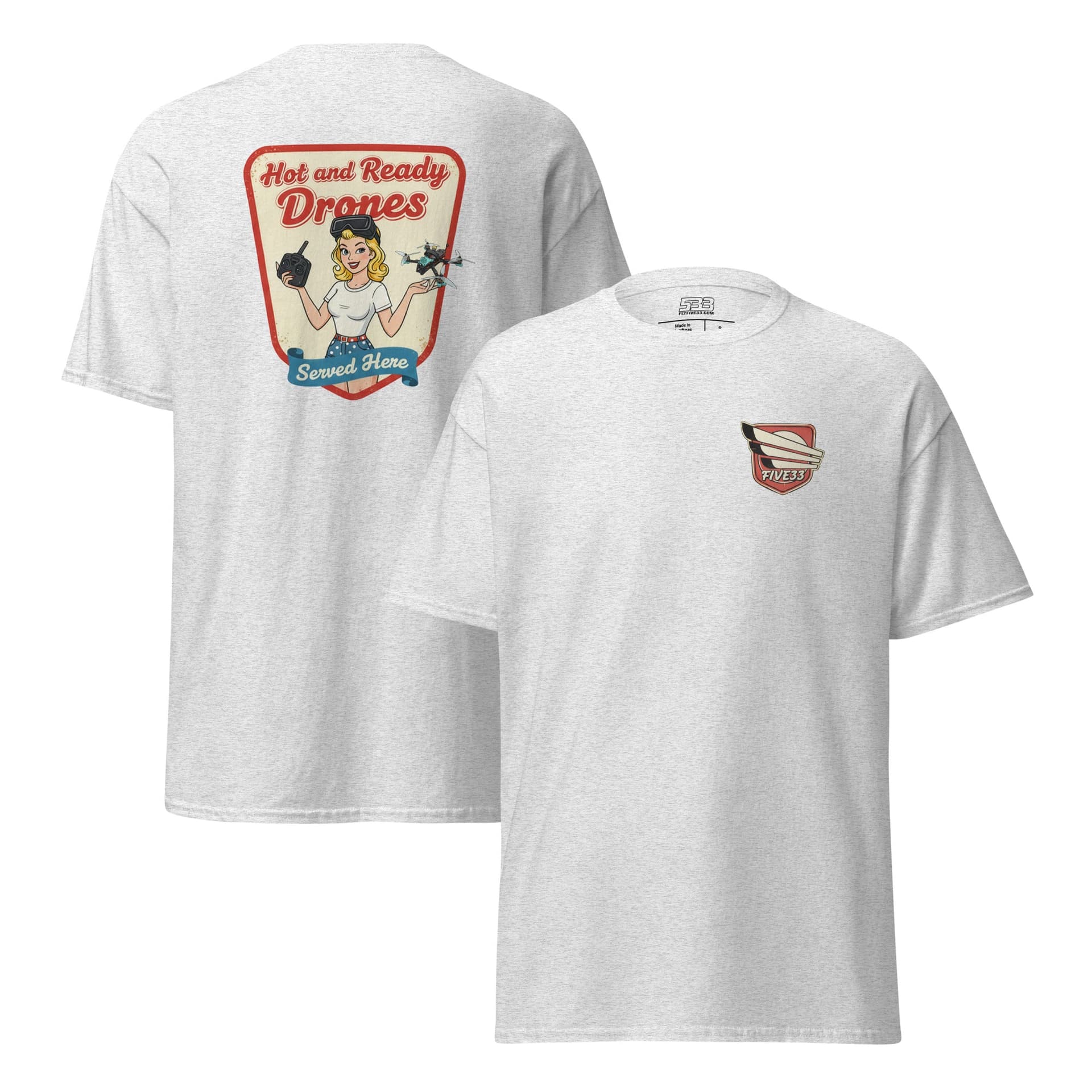 "Served Here" Retro Tee for fpv drones
