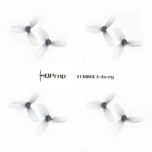 HQ Ultralight Whoop Prop 31MMx3 1.2x1.1x3 PC 0.8mm Shaft (2CW+2CCW) - Grey for fpv drones 1