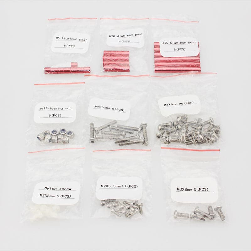 EMAX Nighthawk 250-280 Pro II All Carbon Fiber Parts - All the screws and aluminum post for fpv drones