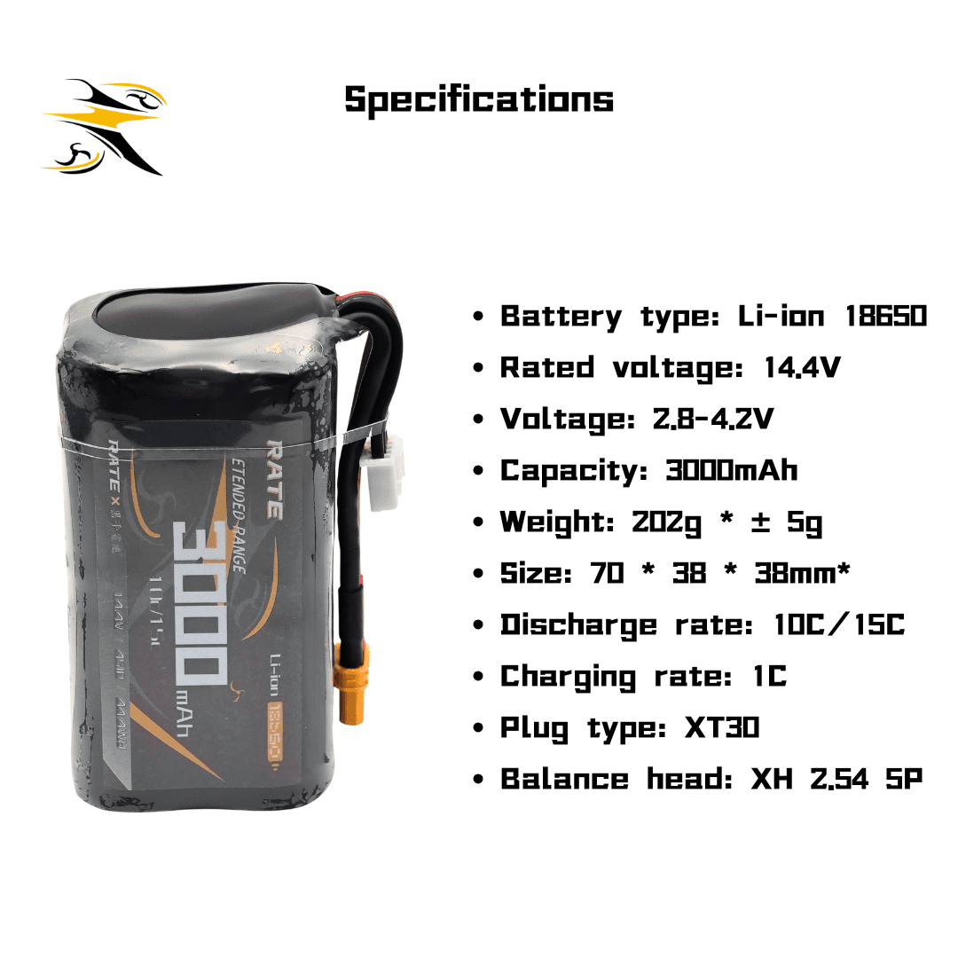 RATEFPV 18650 4S 300mAh Li-ion Battery for 2.5-4" FPV for fpv drones 3