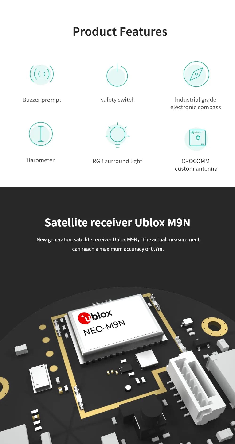 CUAV NEO 3 GPS Module | GNSS U-blox M9N Drone Hardware (45cm) for fpv drones 6