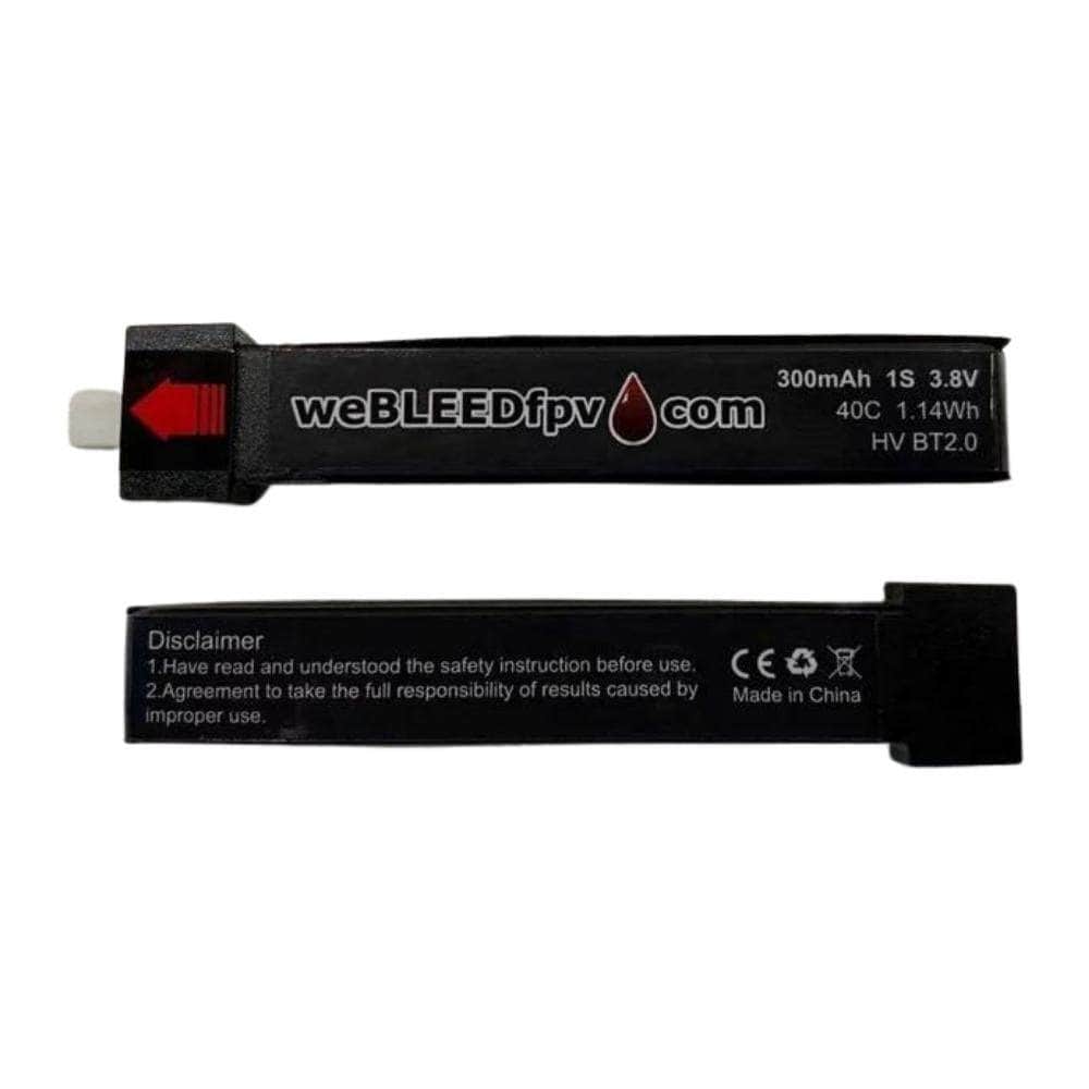 weBLEEDfpv 300mAh 1S LiPo Batteries - (Choose Style Plug) for fpv drones 1