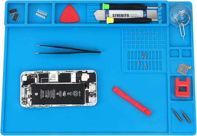 Soldering Mat Electronics Repair Mat, Silicone Work Mat Heat Resistant 932°F, Magnetic Mat for Screws and Tools, Solder Mat Silicone Pad for Watch, Phone, Eyeglass, Knife, Size 13.8 "x 9.9". (reserve stock) for fpv drones 1