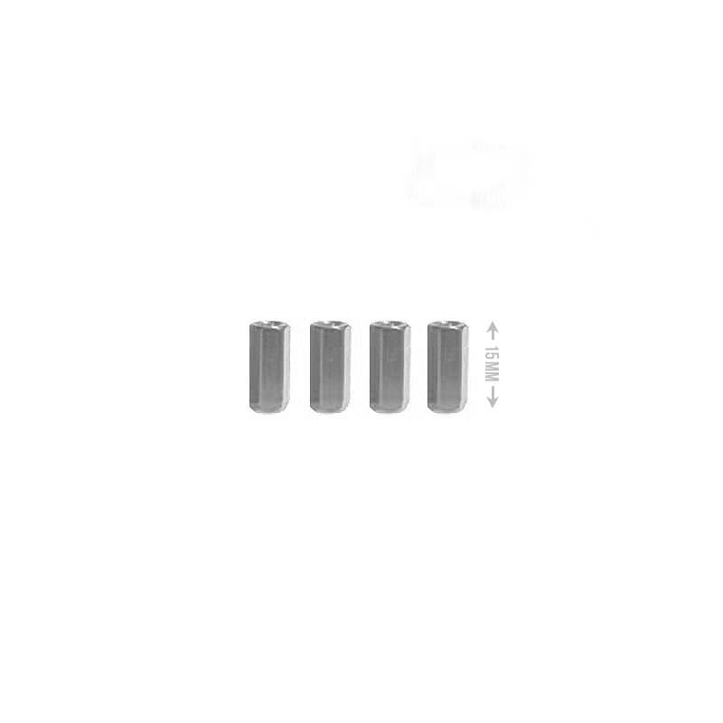 M3 Aluminium Standoffs (4 stuks) - HEX - 15mm - ZILVER for fpv drones 1