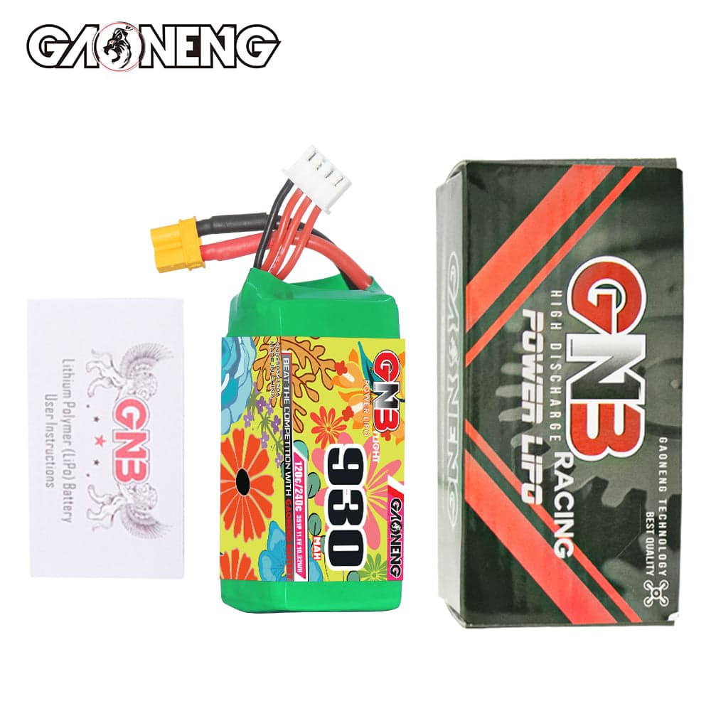 Gaoneng GNB 930mAh 11.1V 3S 120C Lipo Battery - XT30 for fpv drones 5