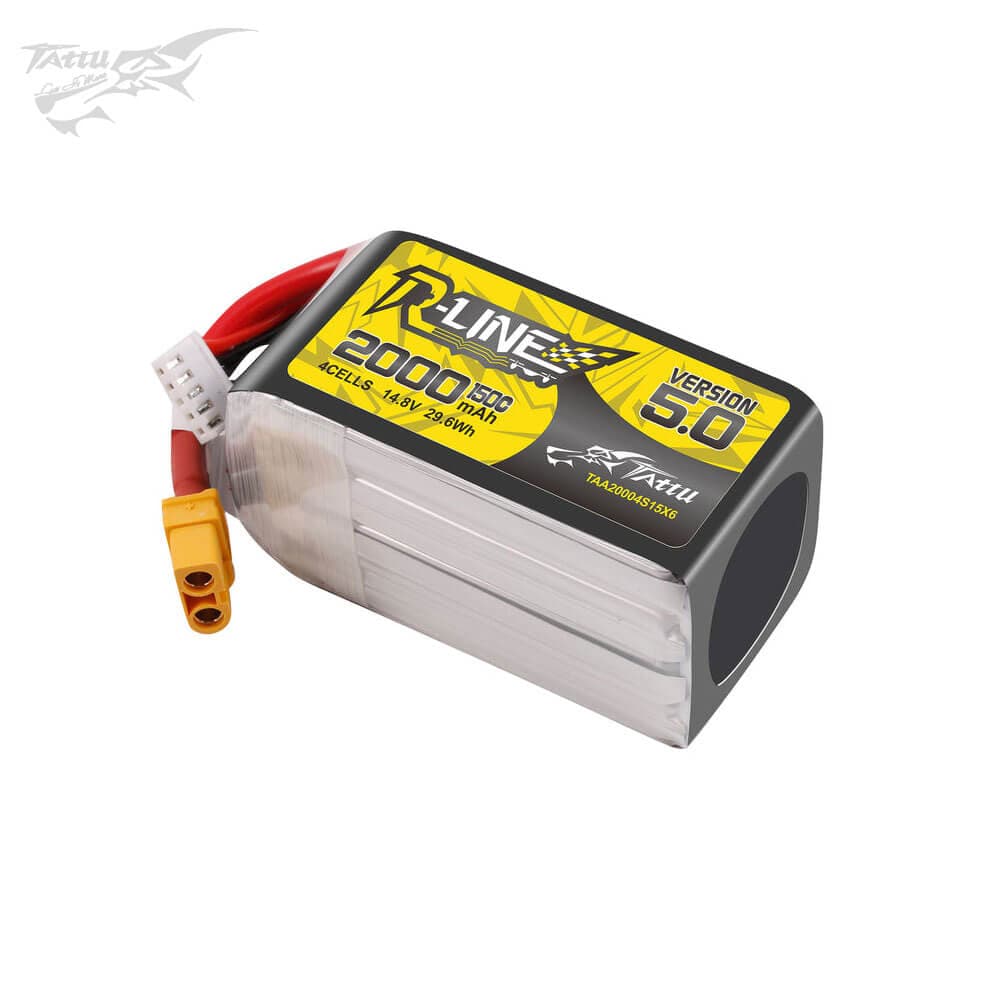 Tattu R-Line Version 5.0 2000mAh 14.8V 150C 4S LiPo Battery - XT60 for fpv drones 3