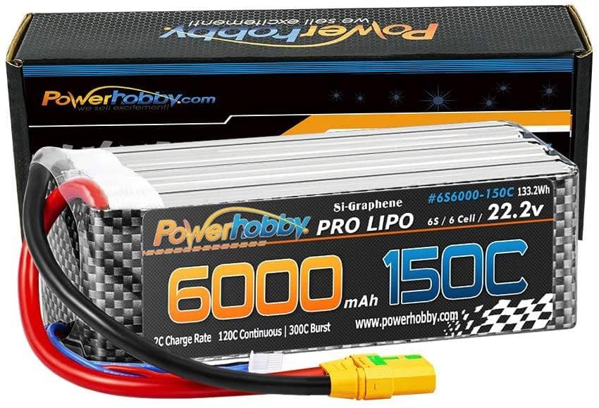 Powerhobby XTREME 6s 22.2V 6000mah 150C-300C Lipo Battery With XT90 Plug 6-Cell for fpv drones